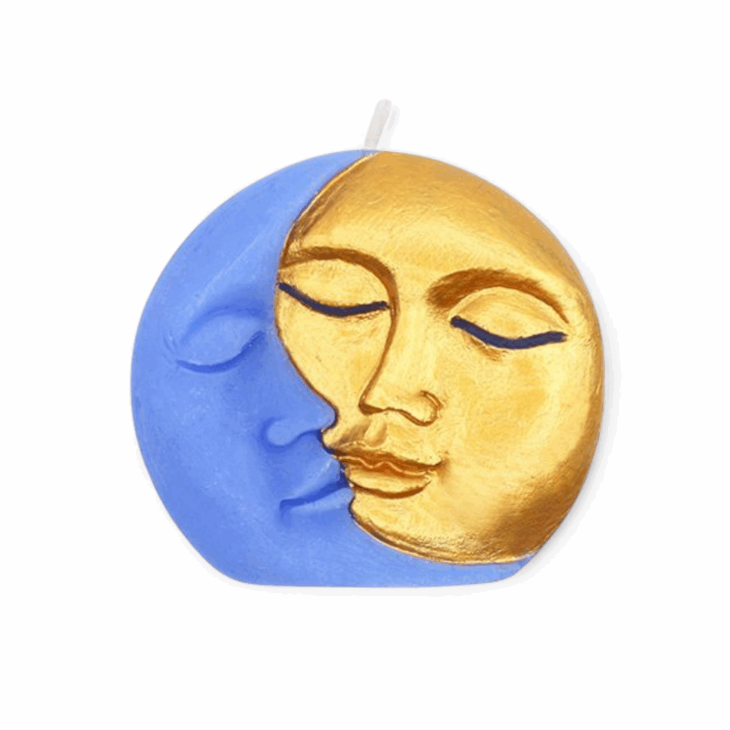 Świeca wizerunkowa niebiesko-złota